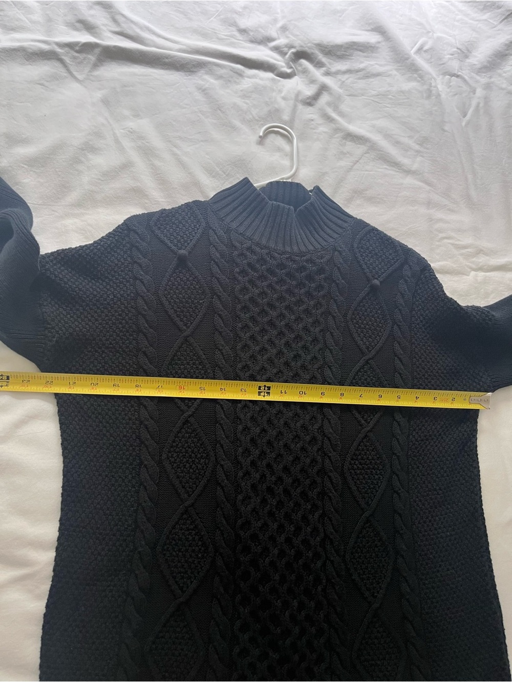 J. Crew Swingy Cable Knit Mockneck Sweater Black Chunky Size Small - Picture 12 of 13